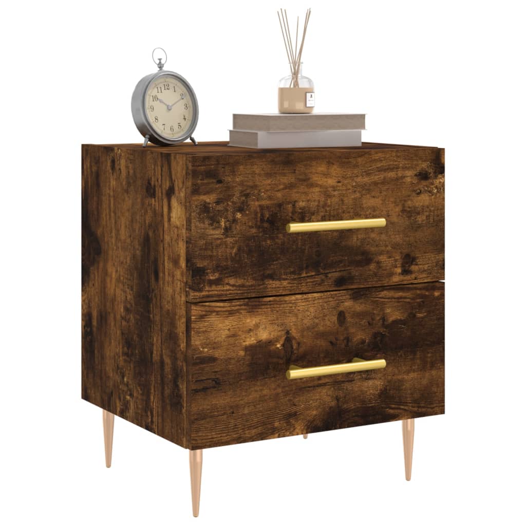 vidaXL Bedside Cabinet Smoked Oak 40x35x47,5 cm Engineered Wood