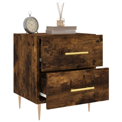 vidaXL Bedside Cabinet Smoked Oak 40x35x47,5 cm Engineered Wood