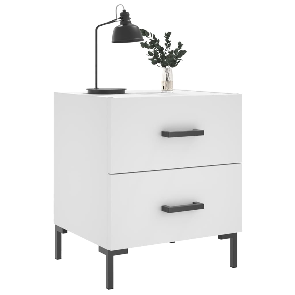 vidaXL Bedside Cabinet White 40x35x47,5 cm Engineered Wood