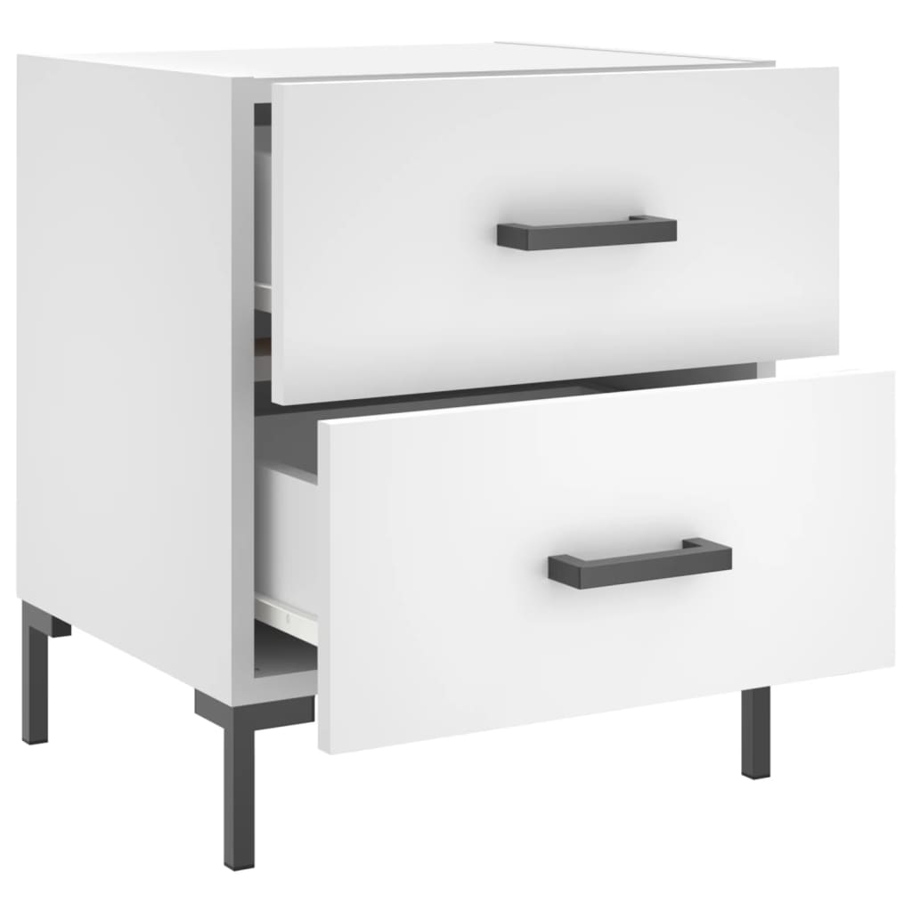 vidaXL Bedside Cabinet White 40x35x47.5 cm Engineered Wood