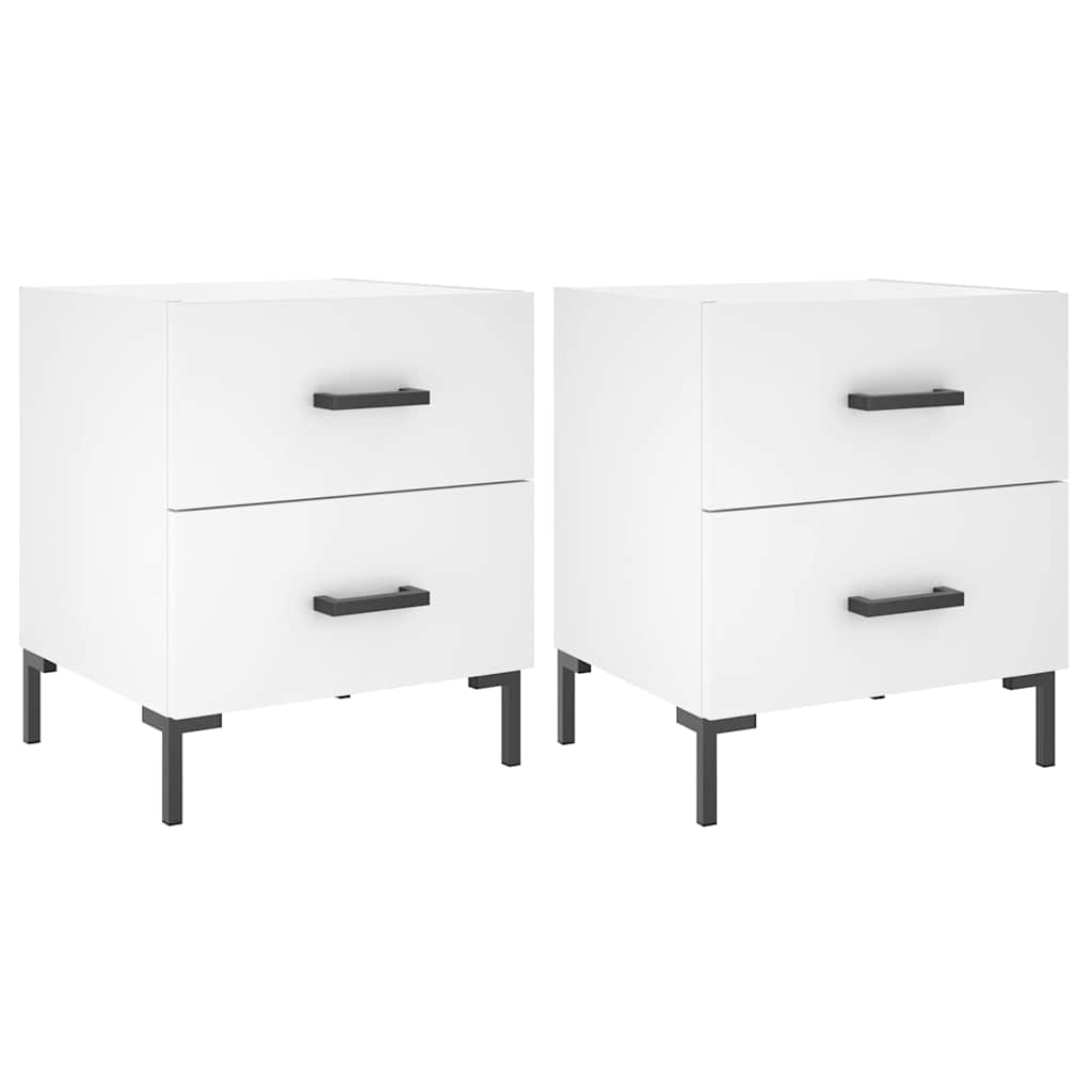 vidaXL Bedside Cabinets 2 pcs White 40x35x47.5 cm Engineered Wood