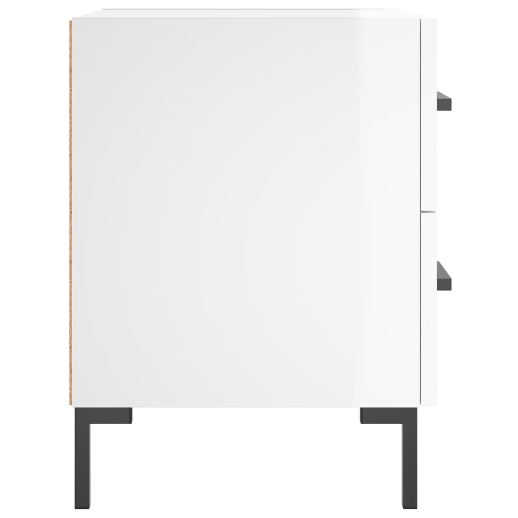 vidaXL Bedside Cabinets 2 pcs High Gloss White 40x35x47.5 cm Engineered Wood
