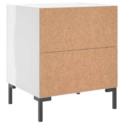 vidaXL Bedside Cabinets 2 pcs High Gloss White 40x35x47.5 cm Engineered Wood