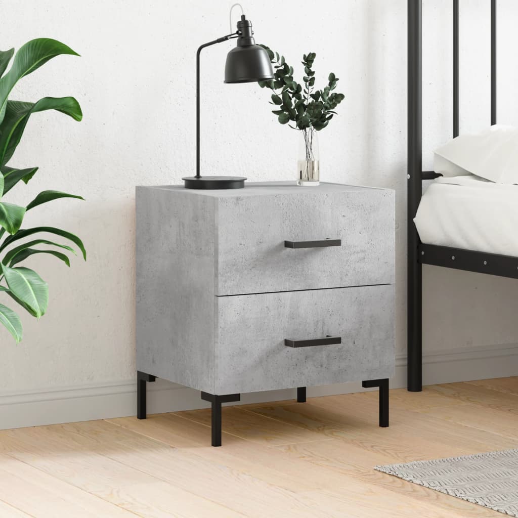 vidaXL Bedside Cabinet Concrete Grey 40x35x47,5 cm Engineered Wood
