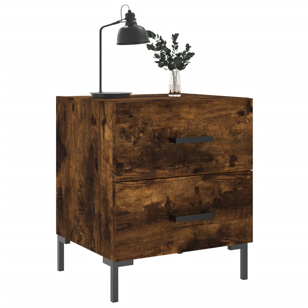 vidaXL Bedside Cabinet Smoked Oak 40x35x47,5 cm Engineered Wood