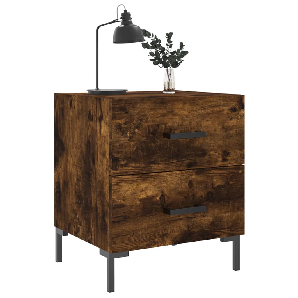 vidaXL Bedside Cabinets 2 pcs Smoked Oak 40x35x47.5 cm Engineered Wood