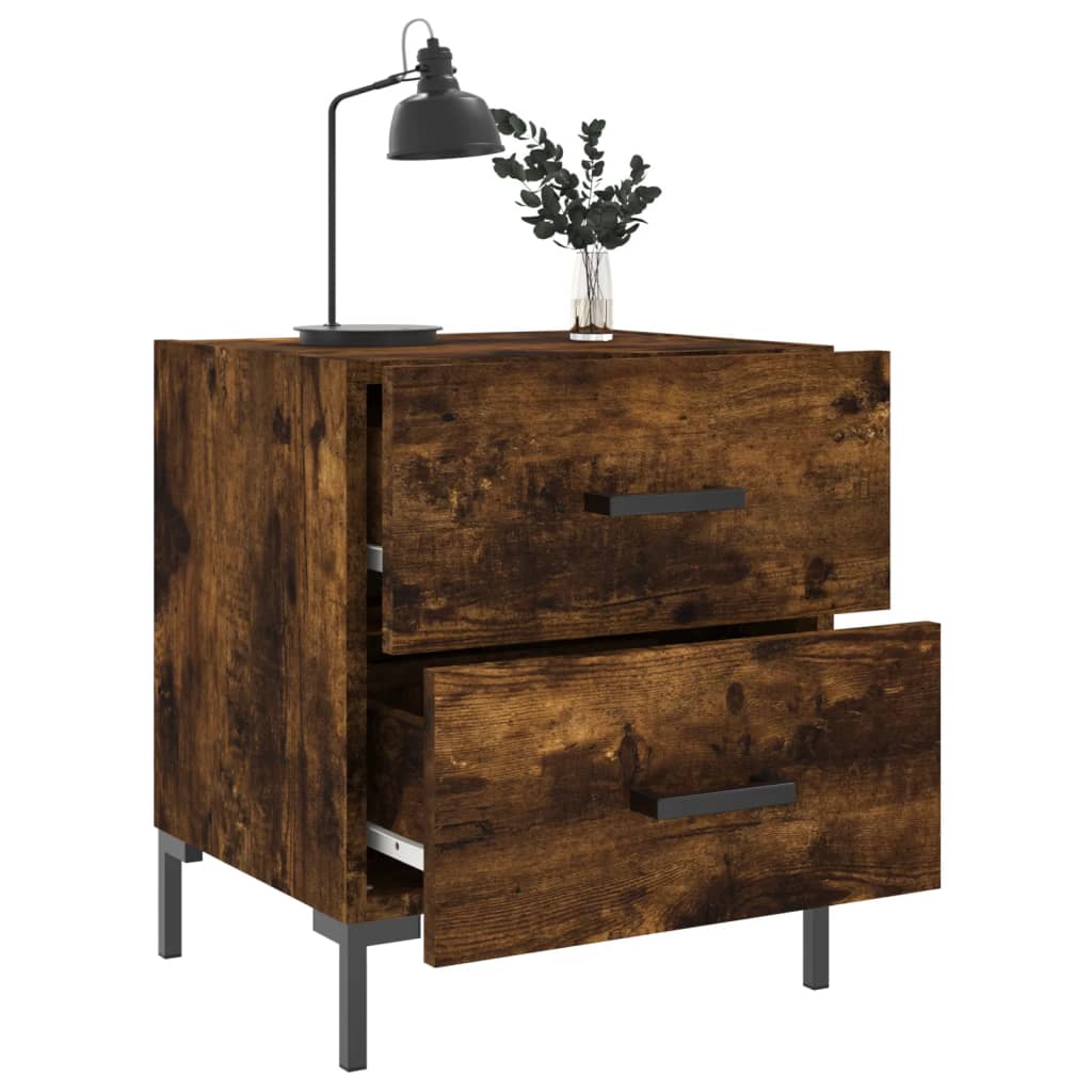 vidaXL Bedside Cabinets 2 pcs Smoked Oak 40x35x47.5 cm Engineered Wood