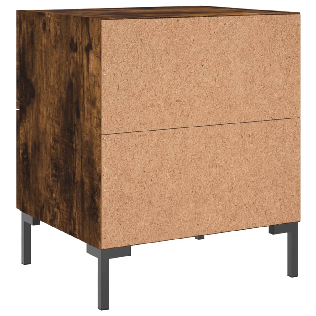 vidaXL Bedside Cabinets 2 pcs Smoked Oak 40x35x47.5 cm Engineered Wood