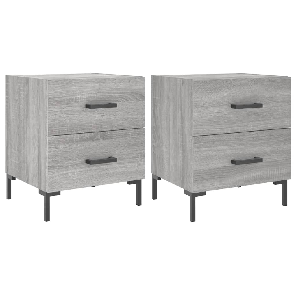 vidaXL Bedside Cabinets 2 pcs Grey Sonoma 40x35x47.5 cm Engineered Wood