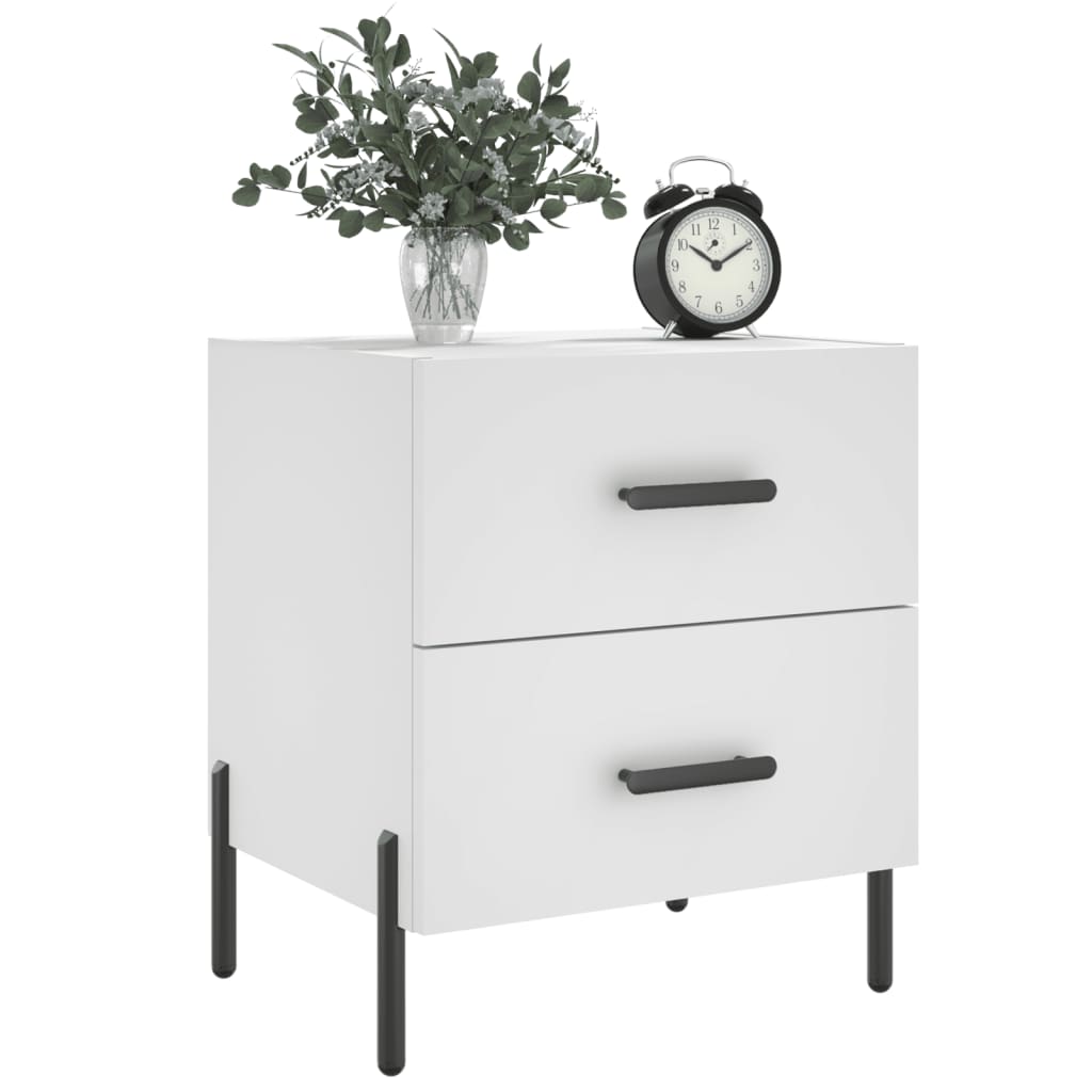 vidaXL Bedside Cabinet White 40x35x47,5 cm Engineered Wood