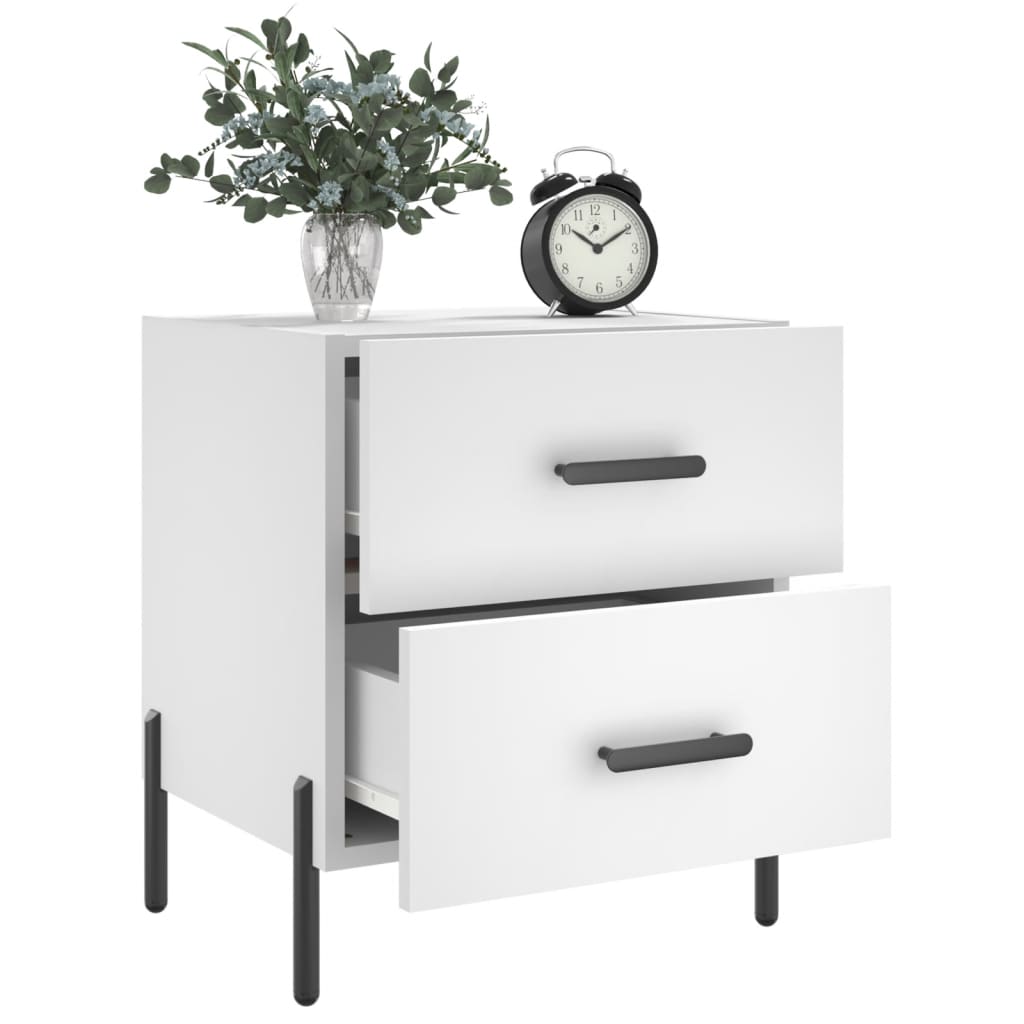 vidaXL Bedside Cabinet White 40x35x47.5 cm Engineered Wood