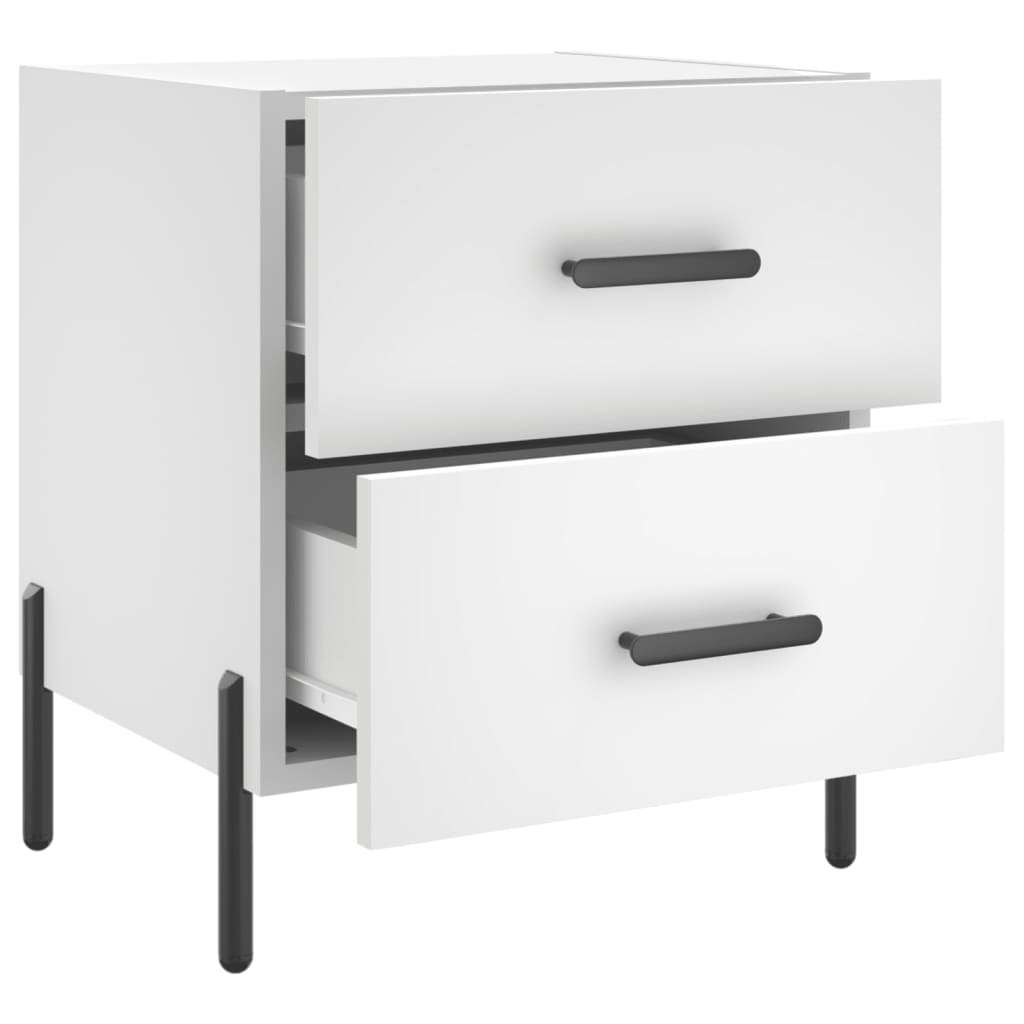 vidaXL Bedside Cabinet White 40x35x47.5 cm Engineered Wood