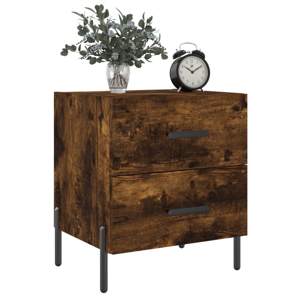 vidaXL Bedside Cabinet Smoked Oak 40x35x47.5 cm Engineered Wood
