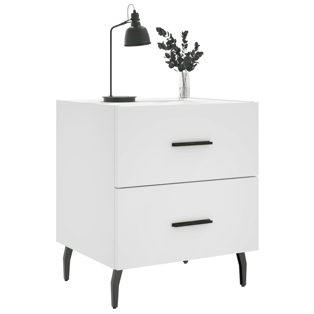 vidaXL Bedside Cabinet White 40x35x47,5 cm Engineered Wood