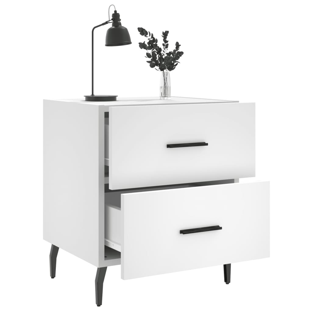 vidaXL Bedside Cabinet White 40x35x47,5 cm Engineered Wood