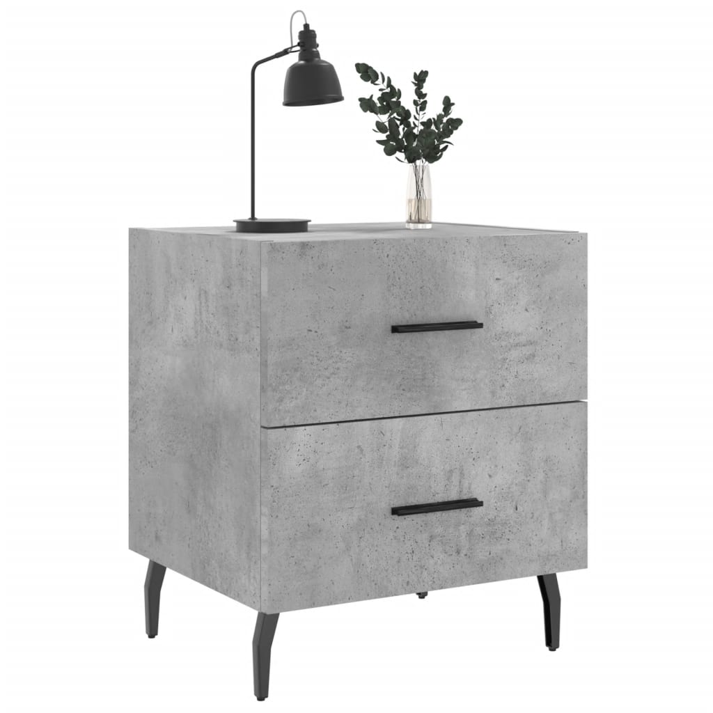 vidaXL Bedside Cabinet Concrete Grey 40x35x47,5 cm Engineered Wood