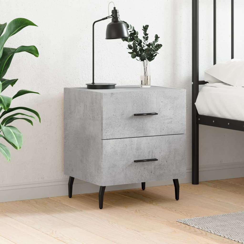 vidaXL Bedside Cabinet Concrete Grey 40x35x47,5 cm Engineered Wood