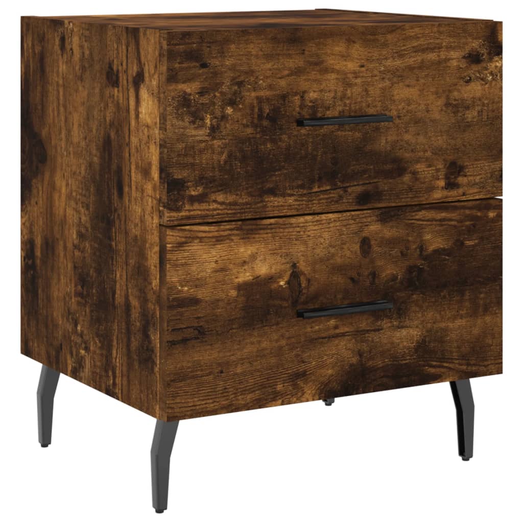 vidaXL Bedside Cabinet Smoked Oak 40x35x47,5 cm Engineered Wood