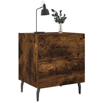 vidaXL Bedside Cabinet Smoked Oak 40x35x47.5 cm Engineered Wood