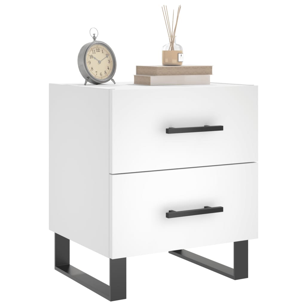 vidaXL Bedside Cabinet White 40x35x47,5 cm Engineered Wood