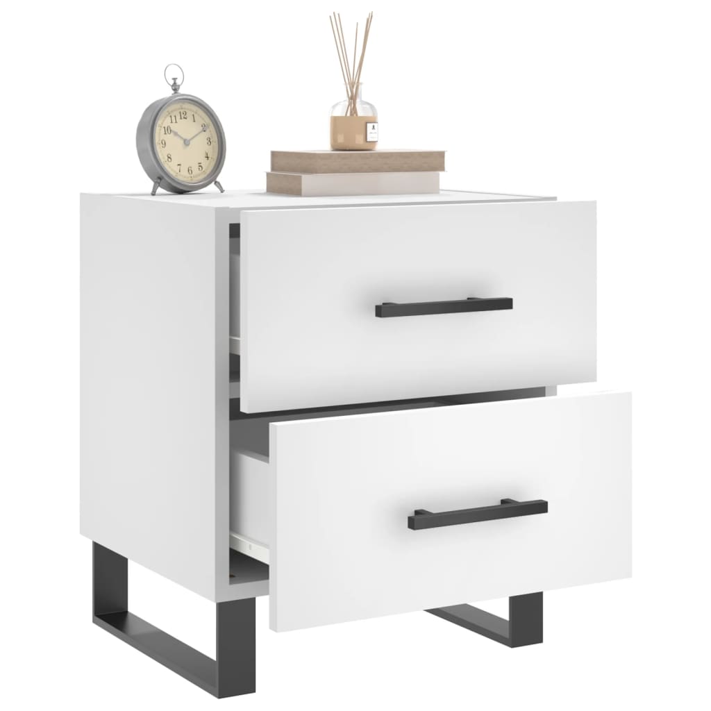 vidaXL Bedside Cabinet White 40x35x47,5 cm Engineered Wood