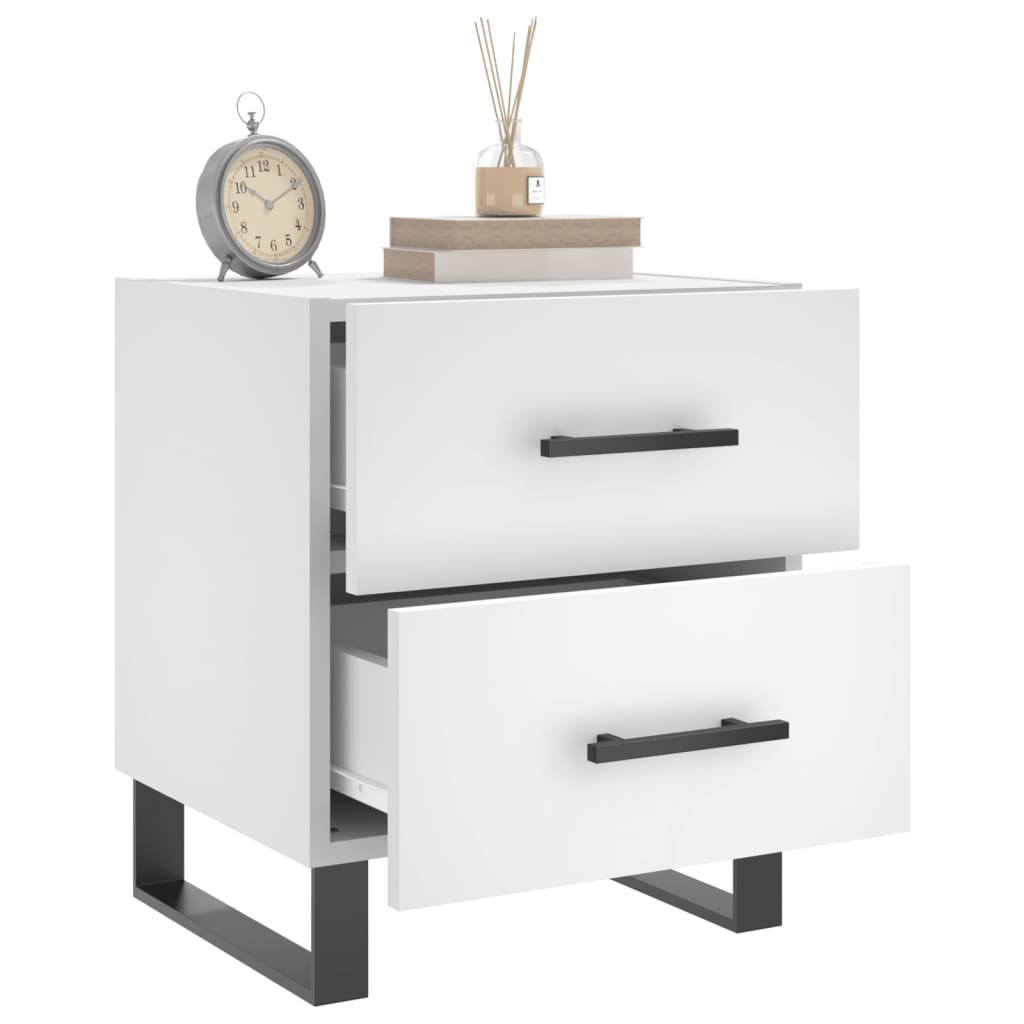 vidaXL Bedside Cabinets 2 pcs White 40x35x47.5 cm Engineered Wood