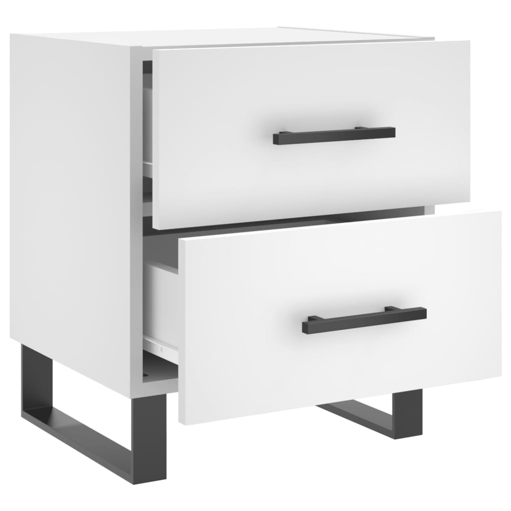 vidaXL Bedside Cabinets 2 pcs White 40x35x47.5 cm Engineered Wood