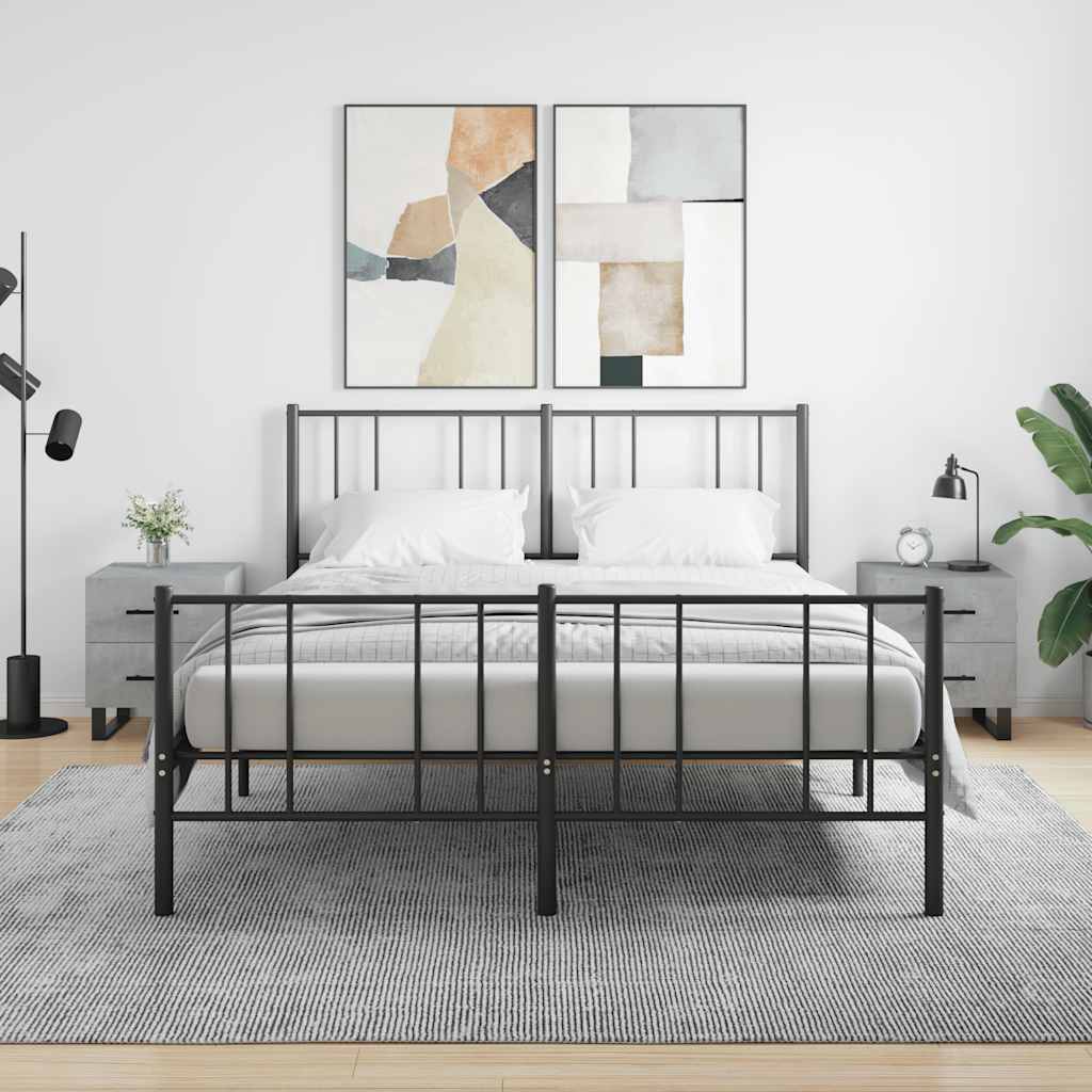 vidaXL Bedside Cabinets 2 pcs Concrete Grey 40x35x47.5 cm Engineered Wood