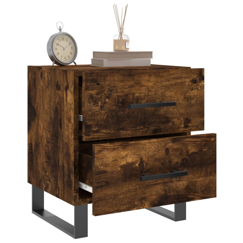 vidaXL Bedside Cabinets 2 pcs Smoked Oak 40x35x47.5 cm Engineered Wood