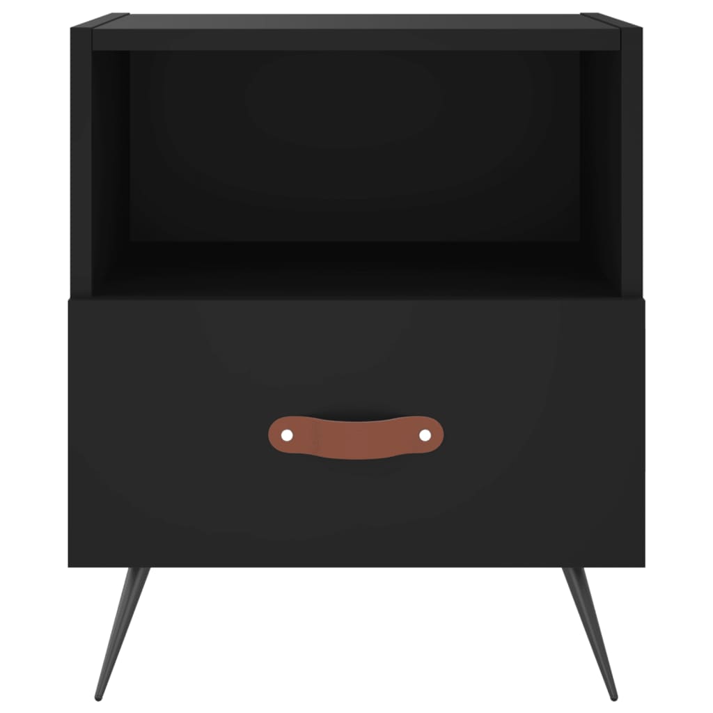vidaXL Bedside Cabinets 2 pcs Black 40x35x47.5 cm Engineered Wood
