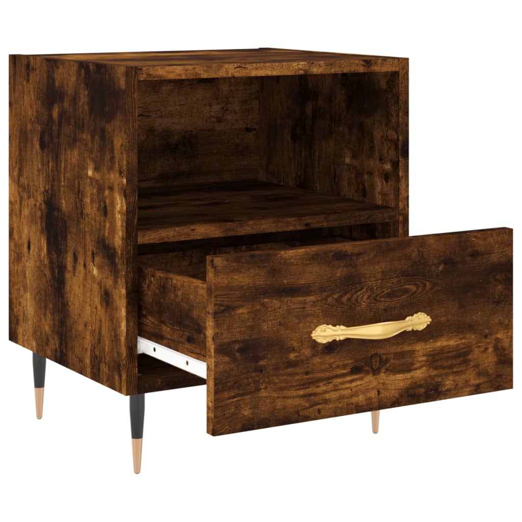 vidaXL Bedside Cabinet Smoked Oak 40x35x47.5 cm Engineered Wood