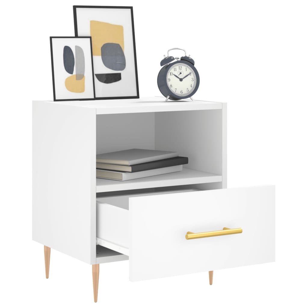 vidaXL Bedside Cabinet White 40x35x47,5 cm Engineered Wood