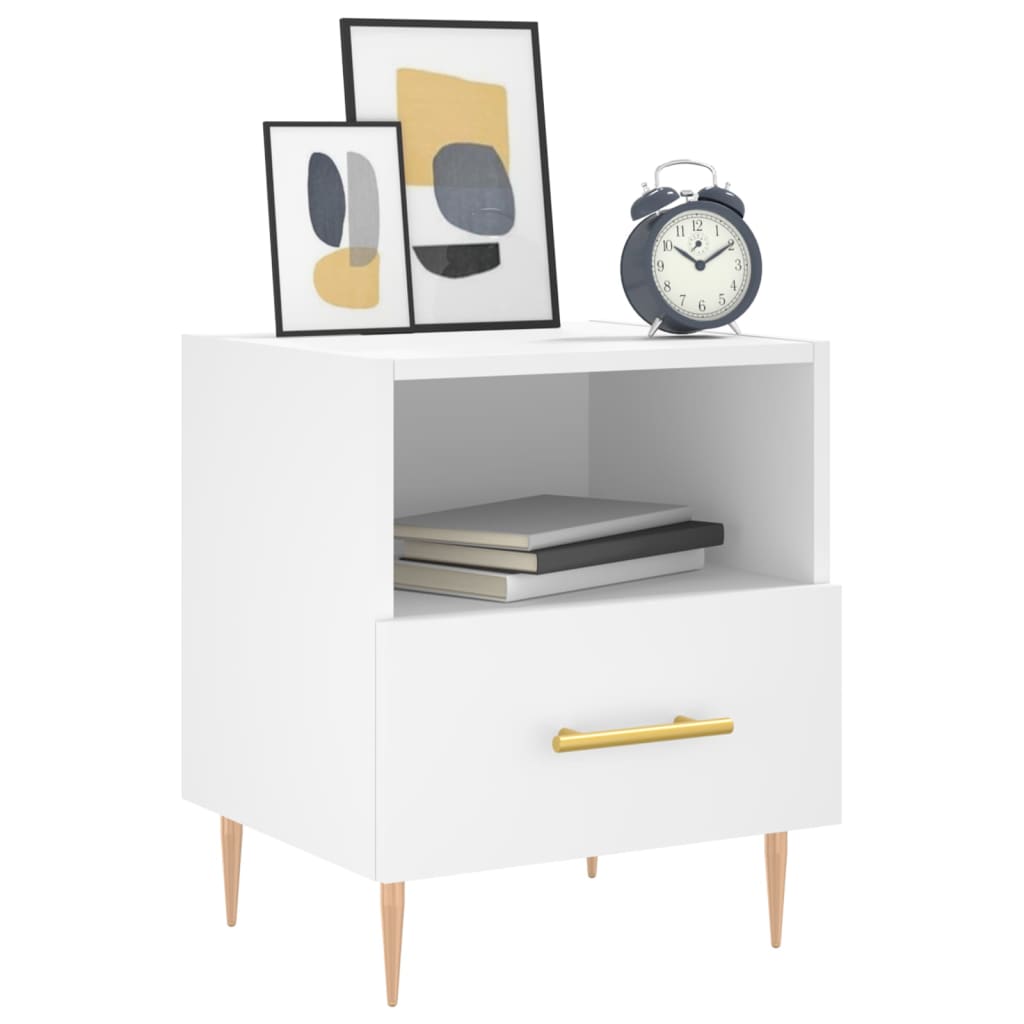 vidaXL Bedside Cabinet White 40x35x47,5 cm Engineered Wood