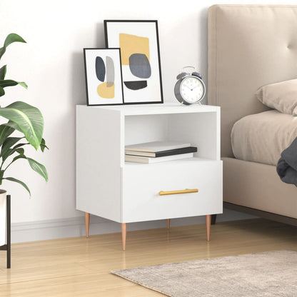 vidaXL Bedside Cabinet White 40x35x47,5 cm Engineered Wood