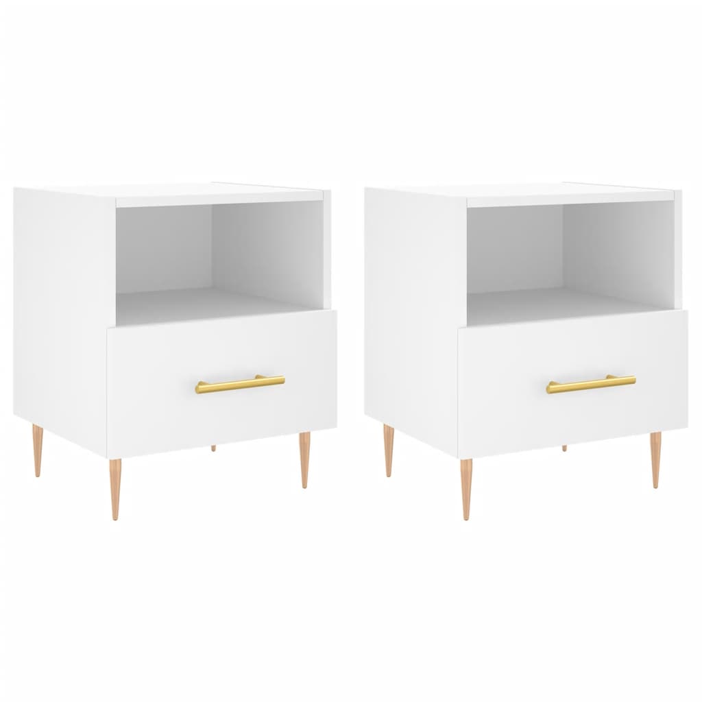 vidaXL Bedside Cabinets 2 pcs White 40x35x47.5 cm Engineered Wood