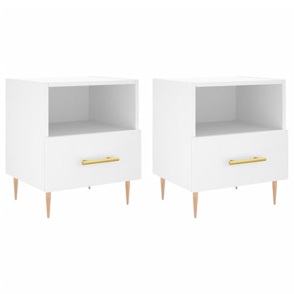 vidaXL Bedside Cabinets 2 pcs White 40x35x47.5 cm Engineered Wood