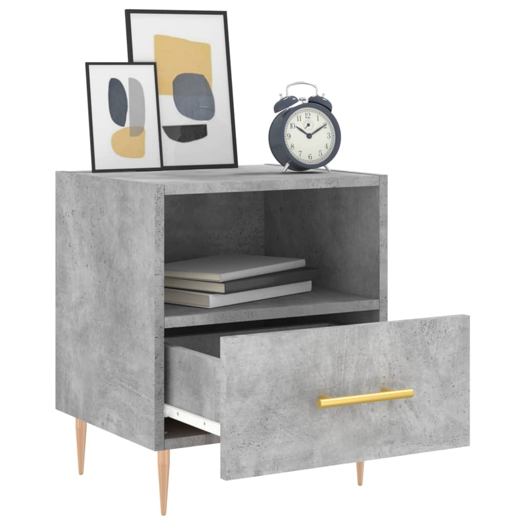 vidaXL Bedside Cabinet Concrete Grey 40x35x47,5 cm Engineered Wood