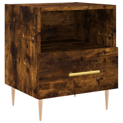 vidaXL Bedside Cabinet Smoked Oak 40x35x47,5 cm Engineered Wood