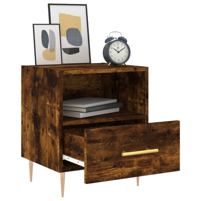 vidaXL Bedside Cabinet Smoked Oak 40x35x47.5 cm Engineered Wood