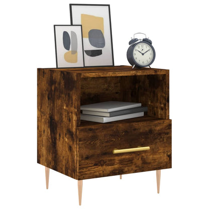 vidaXL Bedside Cabinet Smoked Oak 40x35x47,5 cm Engineered Wood