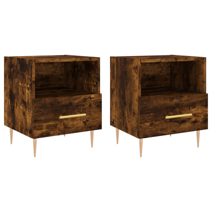 vidaXL Bedside Cabinets 2 pcs Smoked Oak 40x35x47.5 cm Engineered Wood