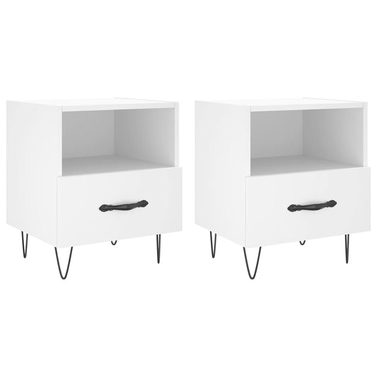 vidaXL Bedside Cabinets 2 pcs White 40x35x47.5 cm Engineered Wood