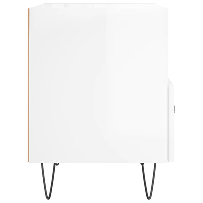 vidaXL Bedside Cabinets 2 pcs High Gloss White 40x35x47.5 cm Engineered Wood