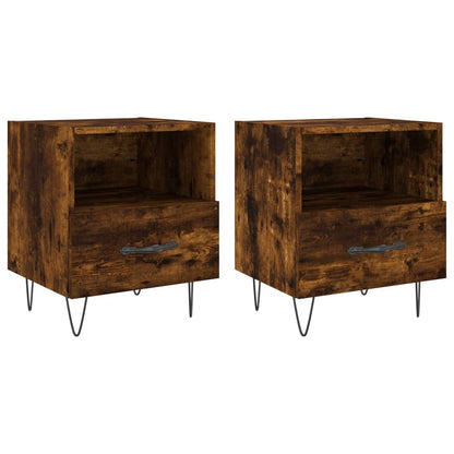 vidaXL Bedside Cabinets 2 pcs Smoked Oak 40x35x47.5 cm Engineered Wood
