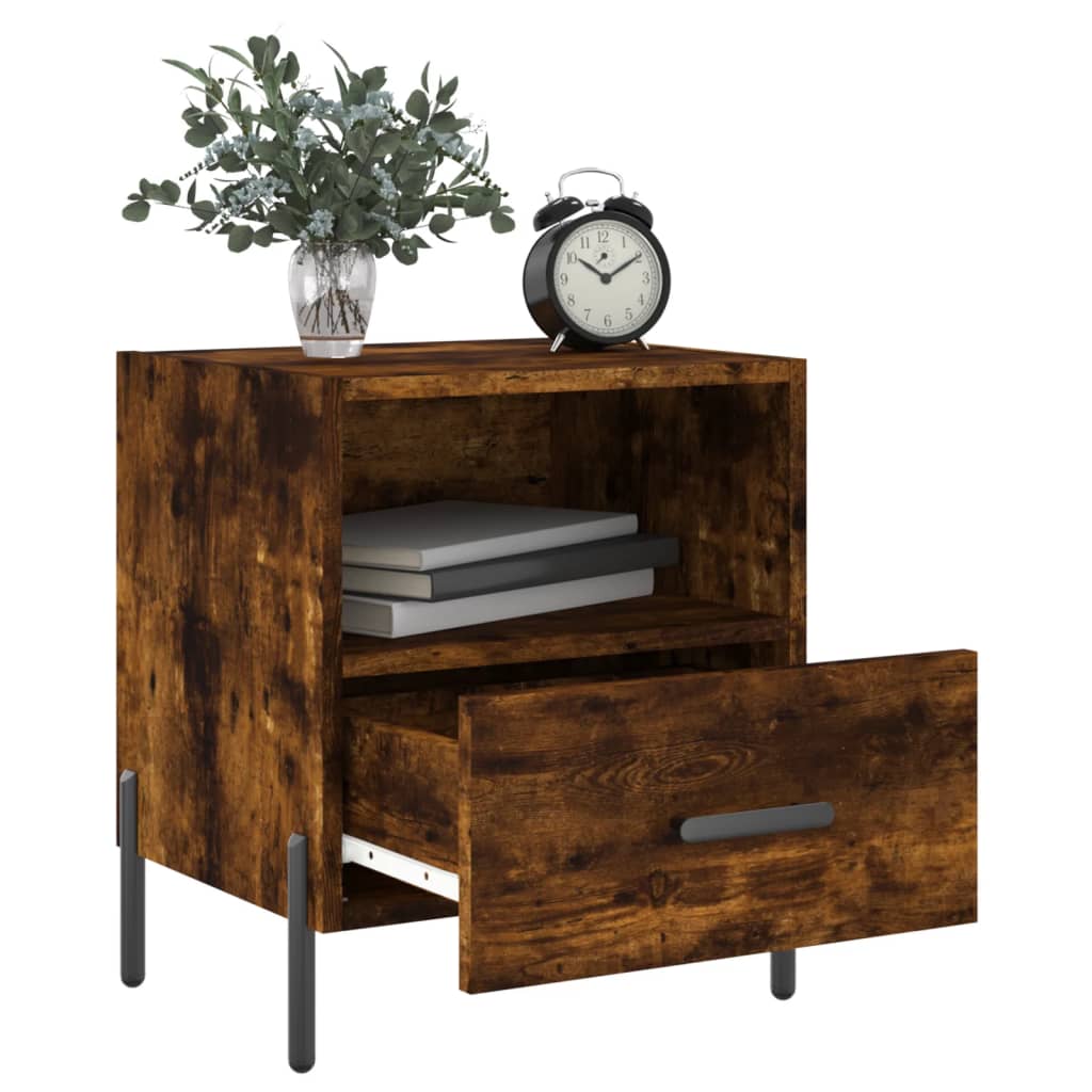 vidaXL Bedside Cabinets 2 pcs Smoked Oak 40x35x47.5 cm Engineered Wood