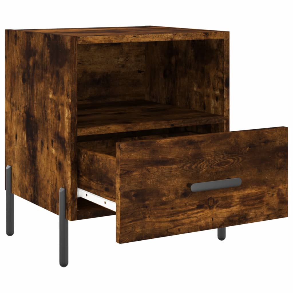 vidaXL Bedside Cabinets 2 pcs Smoked Oak 40x35x47.5 cm Engineered Wood