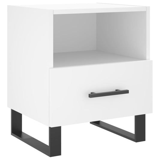 vidaXL Bedside Cabinet White 40x35x47.5 cm Engineered Wood