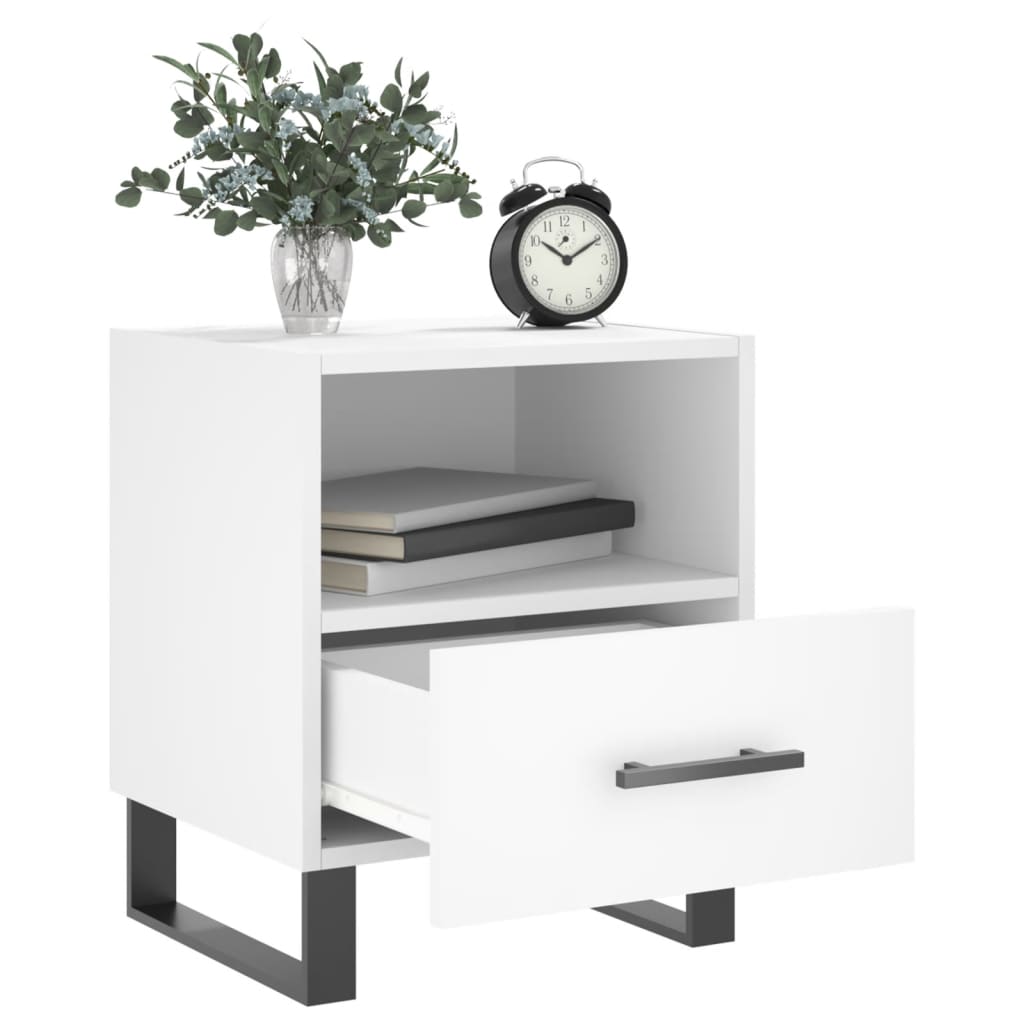 vidaXL Bedside Cabinet White 40x35x47,5 cm Engineered Wood