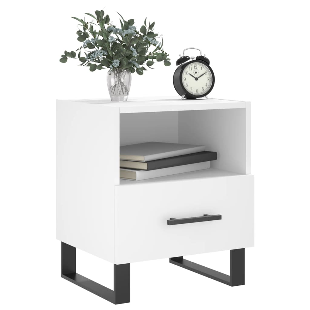 vidaXL Bedside Cabinet White 40x35x47,5 cm Engineered Wood