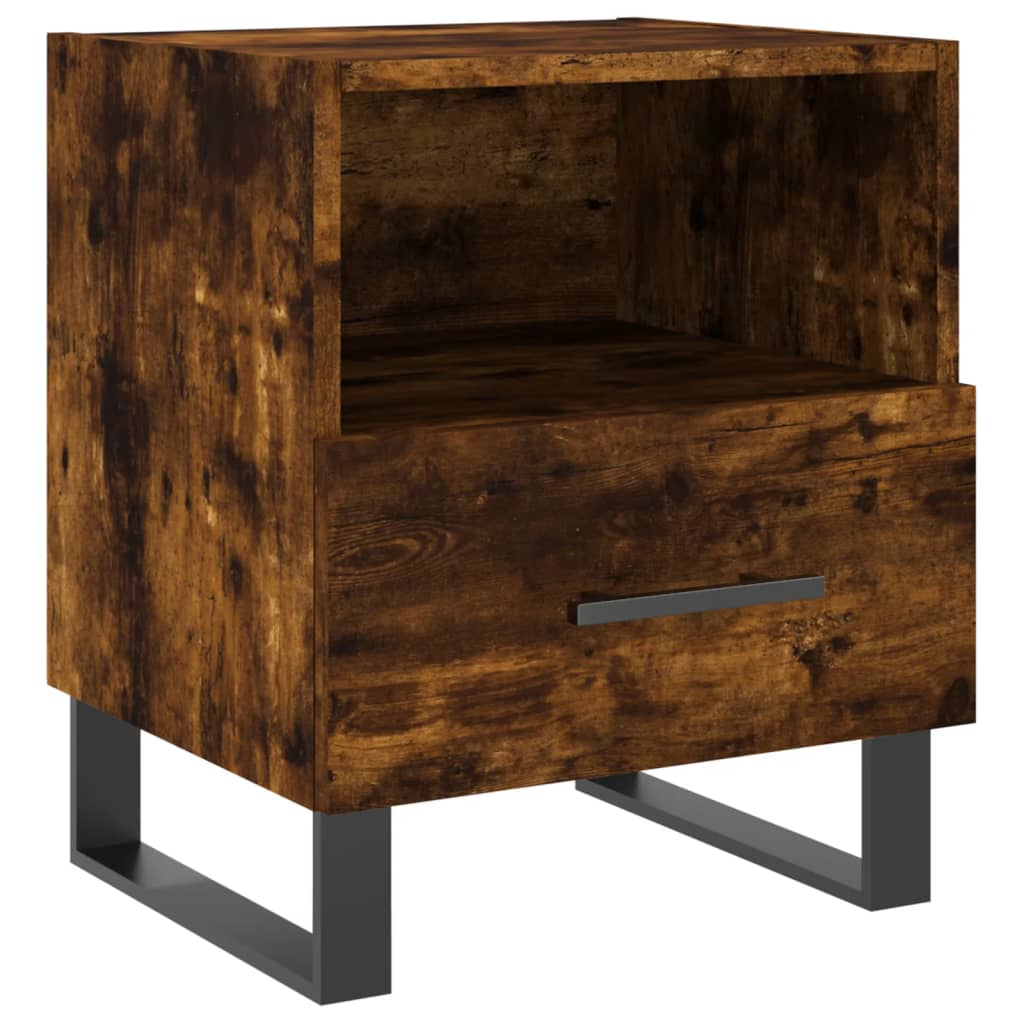 vidaXL Bedside Cabinet Smoked Oak 40x35x47,5 cm Engineered Wood
